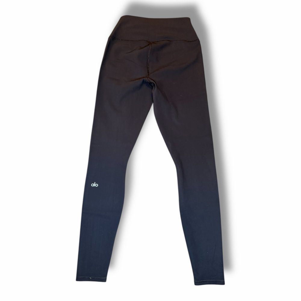 ALO Yoga Black Warrior Ripped Distressed High Rise Leggings | Women's M Stretch - Picture 3 of 10
